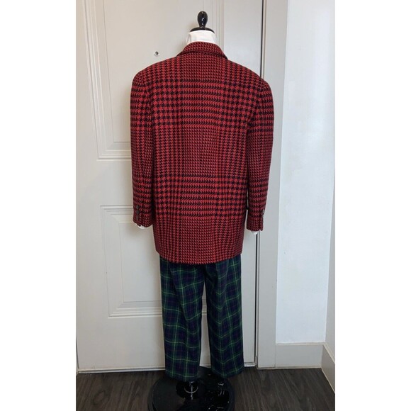 VTG LINDA ALLARD FOR ELLEN TRACY WOOL BLAZER JACKET  RED BLACK PLAID SIZE 14 - Picture 2 of 15